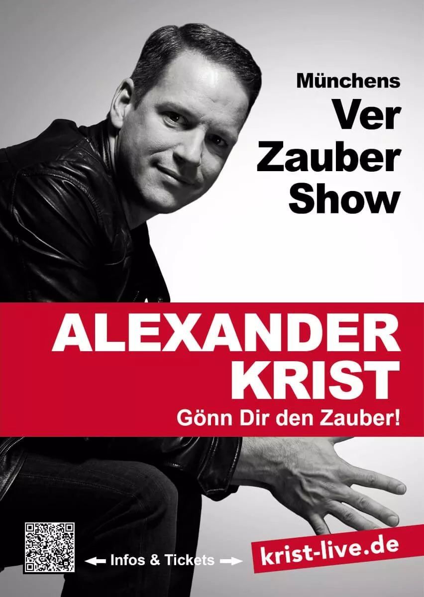 Plakat für die VerZauberShow von Alexander Krist in München